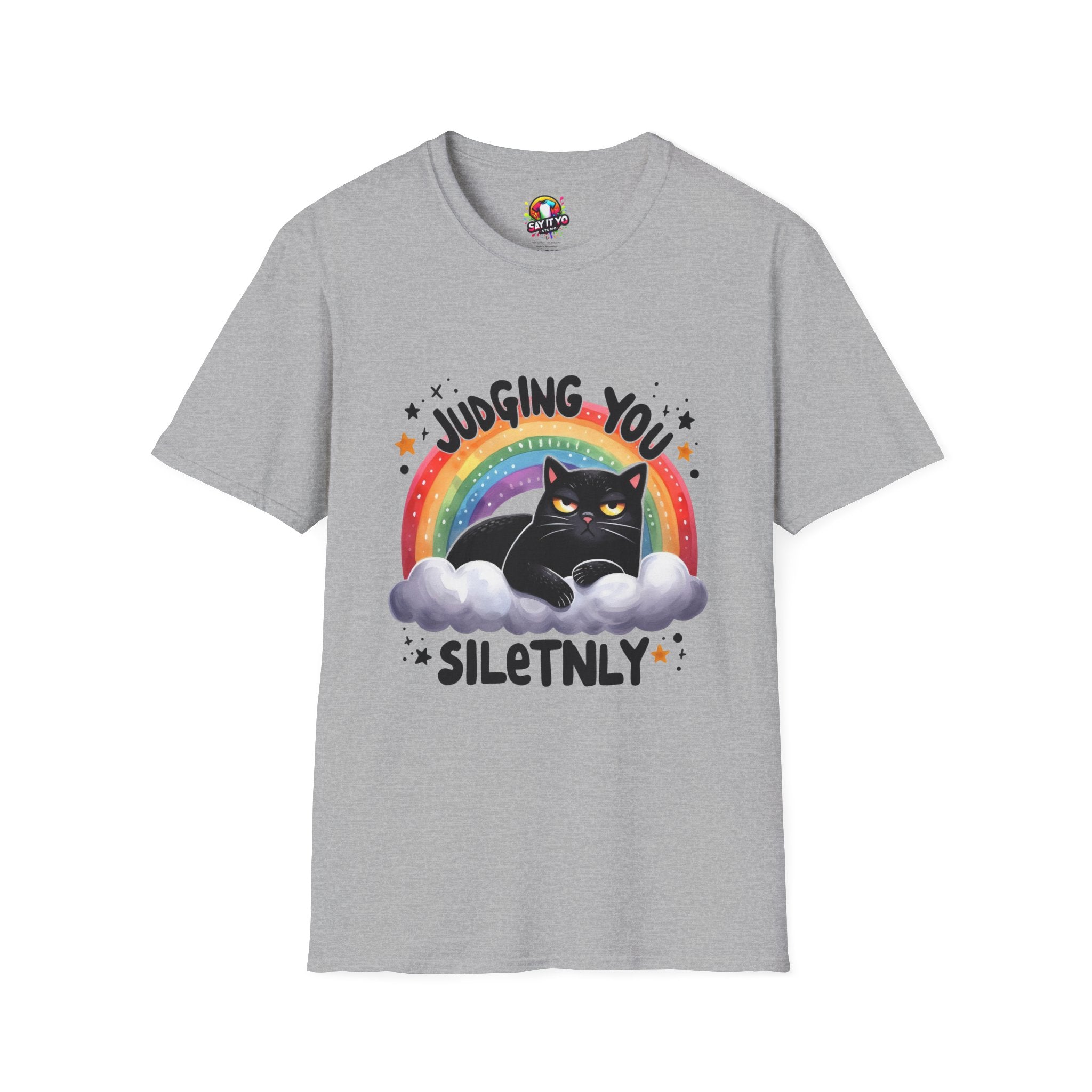Funny Cat Graphic T-Shirt - "Judging You Silently"