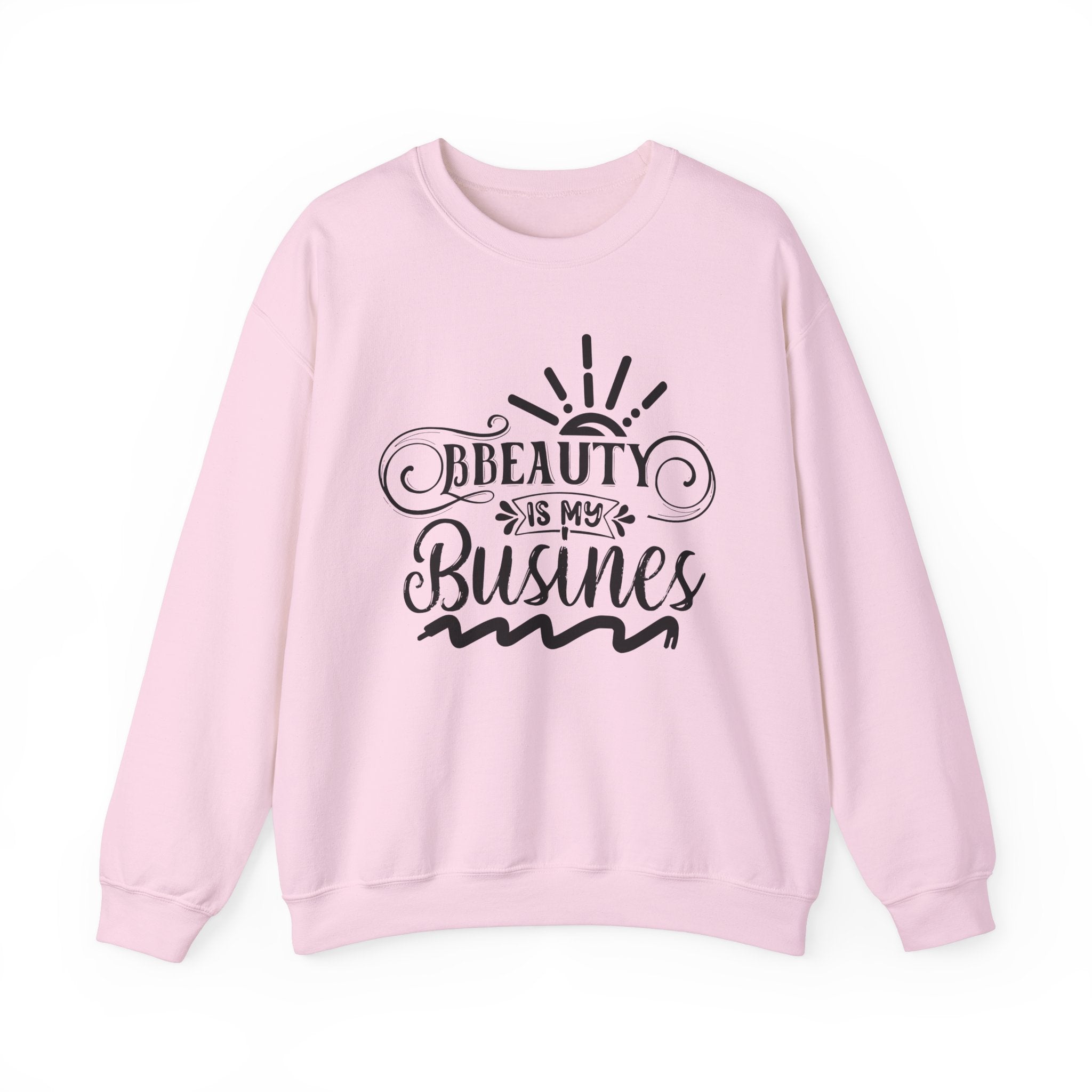 Beauty is my Business Unisex Crewneck Sweatshirt, Comfortable Beauty Crew Sweatshirt, Cozy Polyester Cotton Blend Jumper, Fashionable Ribbed