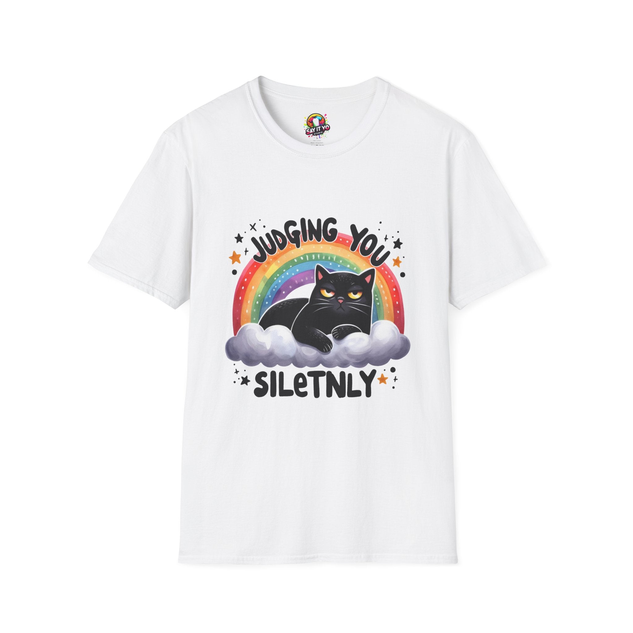 Funny Cat Graphic T-Shirt - "Judging You Silently"