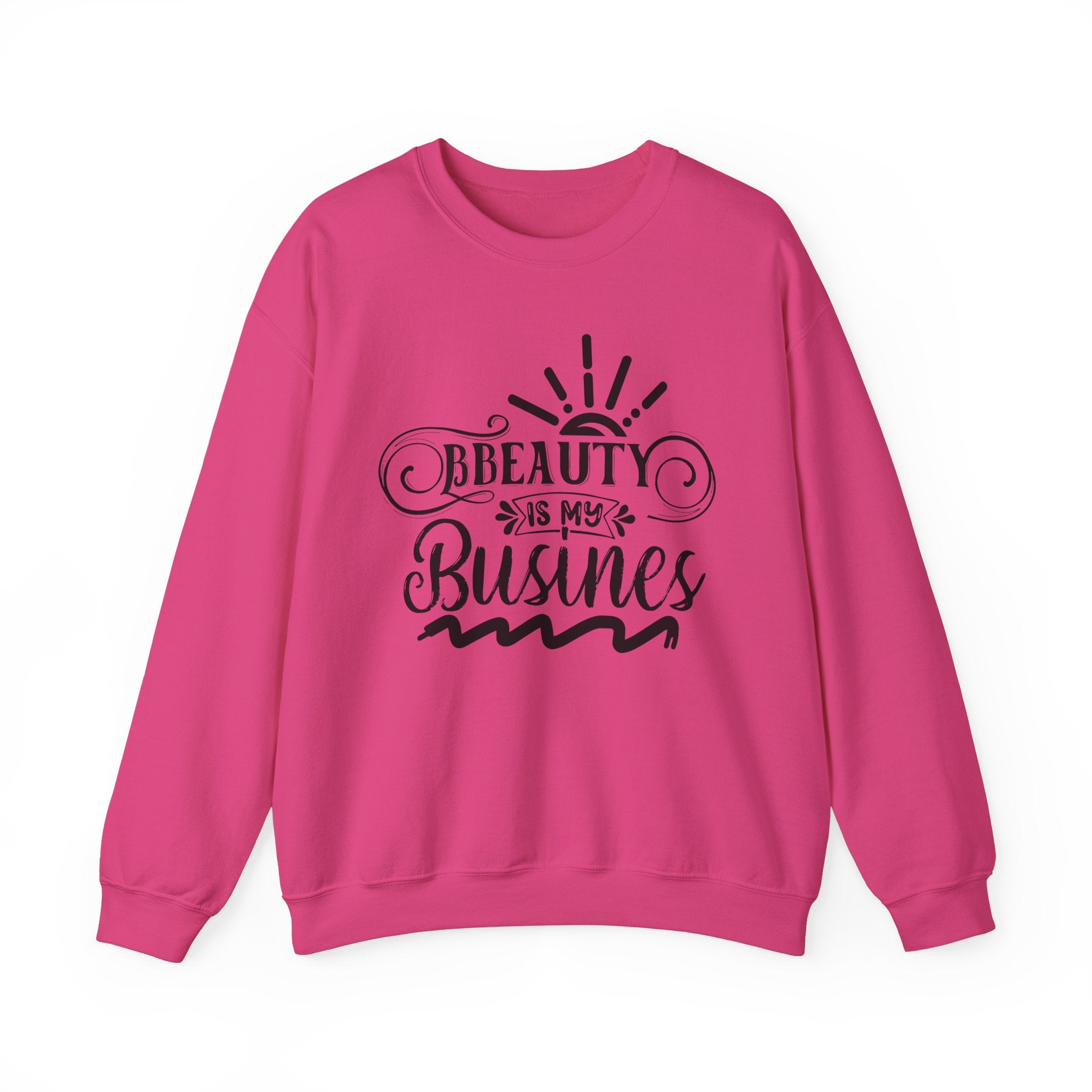 Beauty is my Business Unisex Crewneck Sweatshirt, Comfortable Beauty Crew Sweatshirt, Cozy Polyester Cotton Blend Jumper, Fashionable Ribbed
