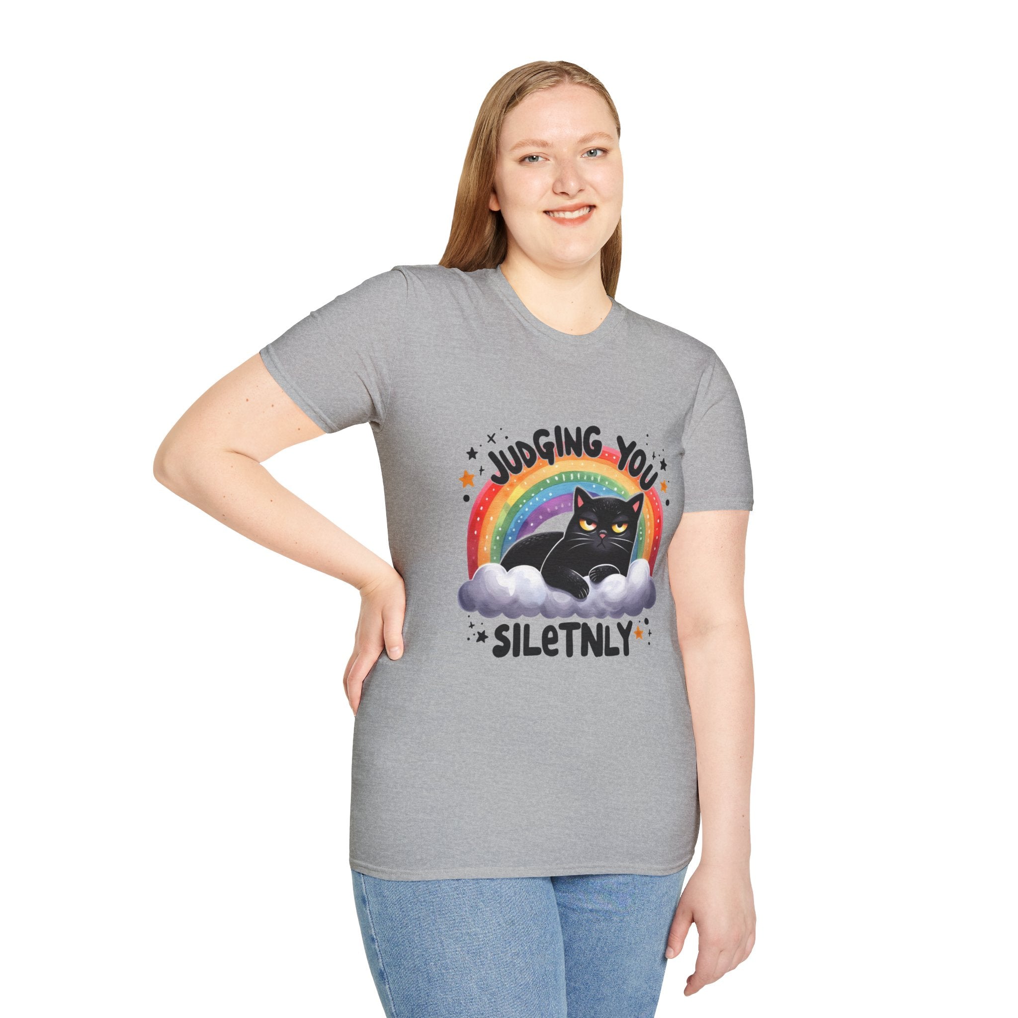Funny Cat Graphic T-Shirt - "Judging You Silently"