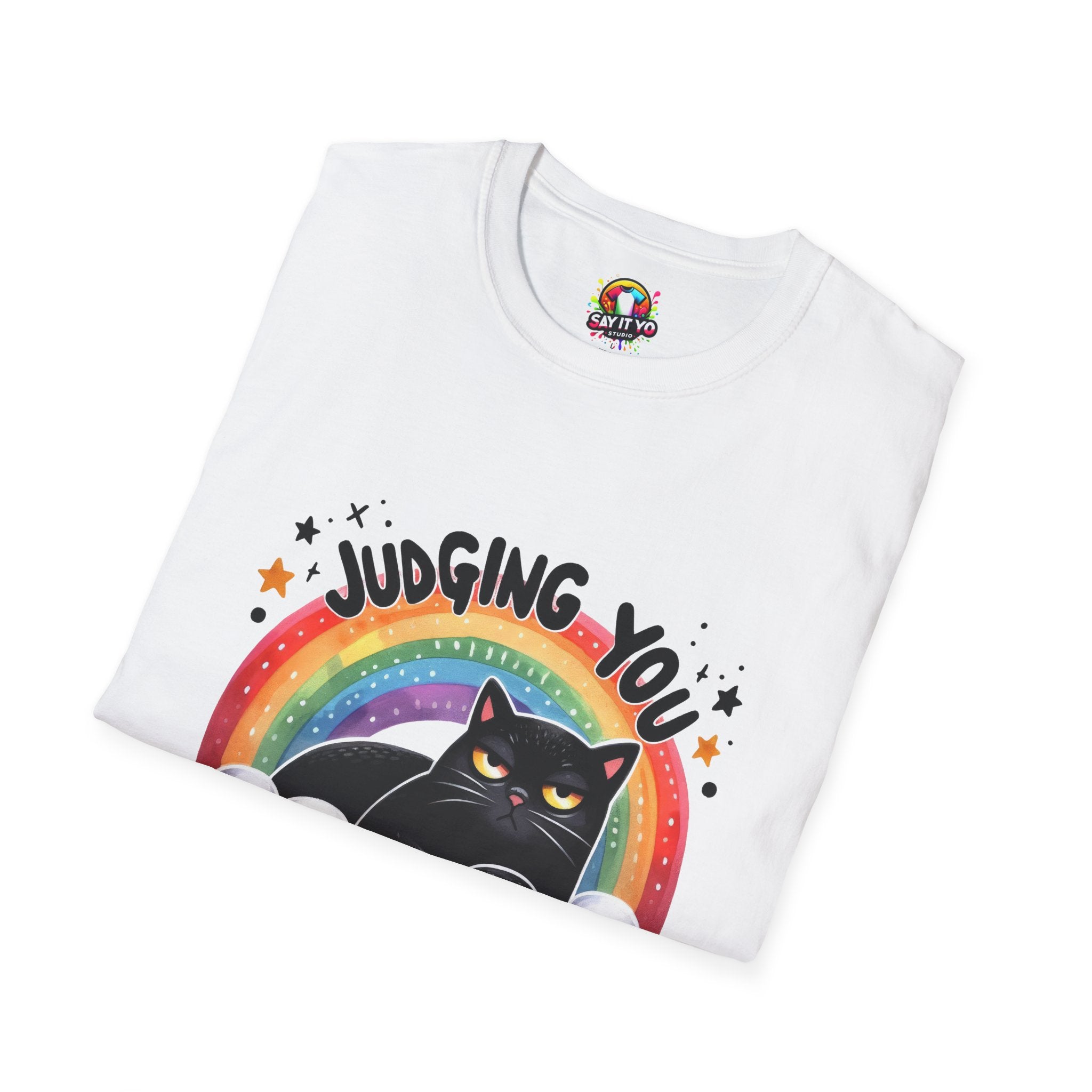 Funny Cat Graphic T-Shirt - "Judging You Silently"