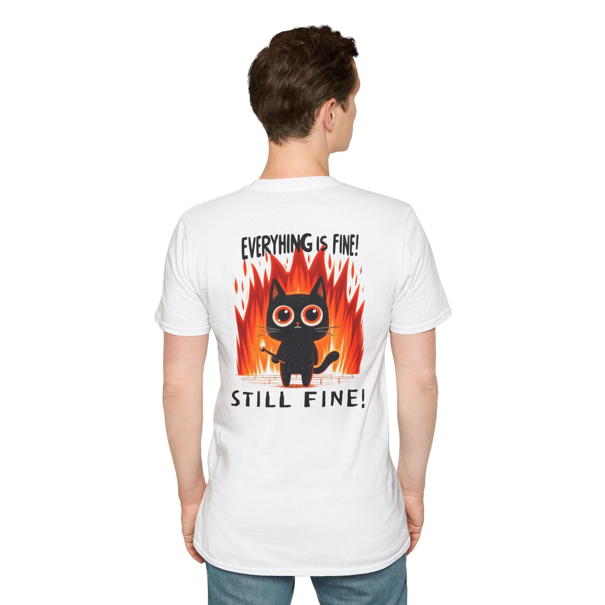Cute Cat Humor T-Shirt - "Everything is Fine!" Design