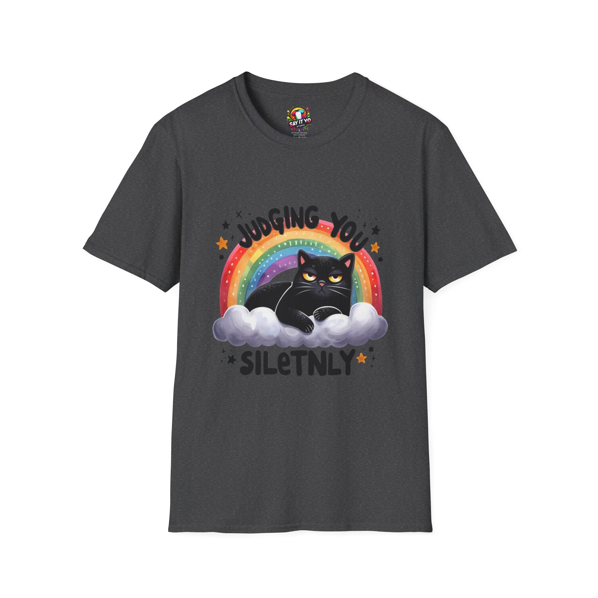 Funny Cat Graphic T-Shirt - "Judging You Silently"