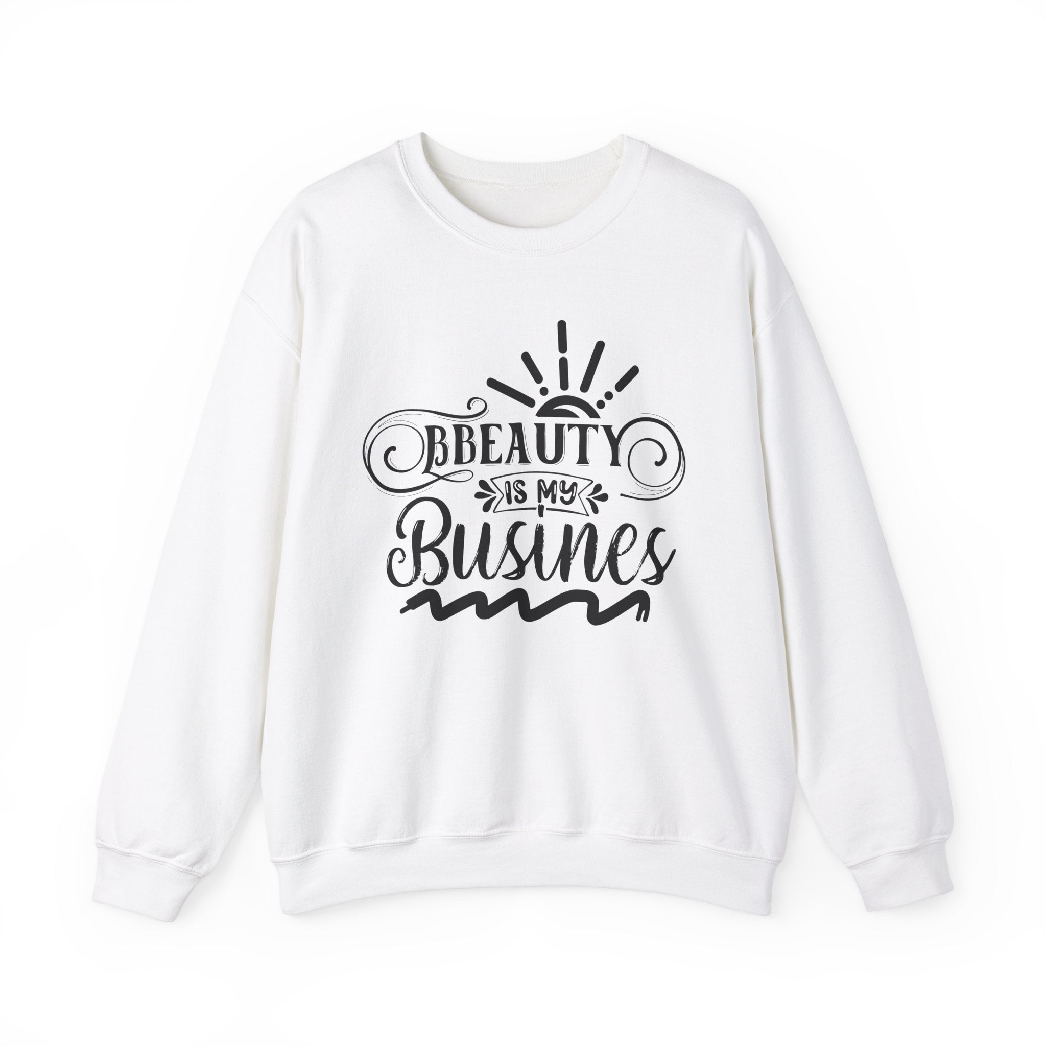 Beauty is my Business Unisex Crewneck Sweatshirt, Comfortable Beauty Crew Sweatshirt, Cozy Polyester Cotton Blend Jumper, Fashionable Ribbed