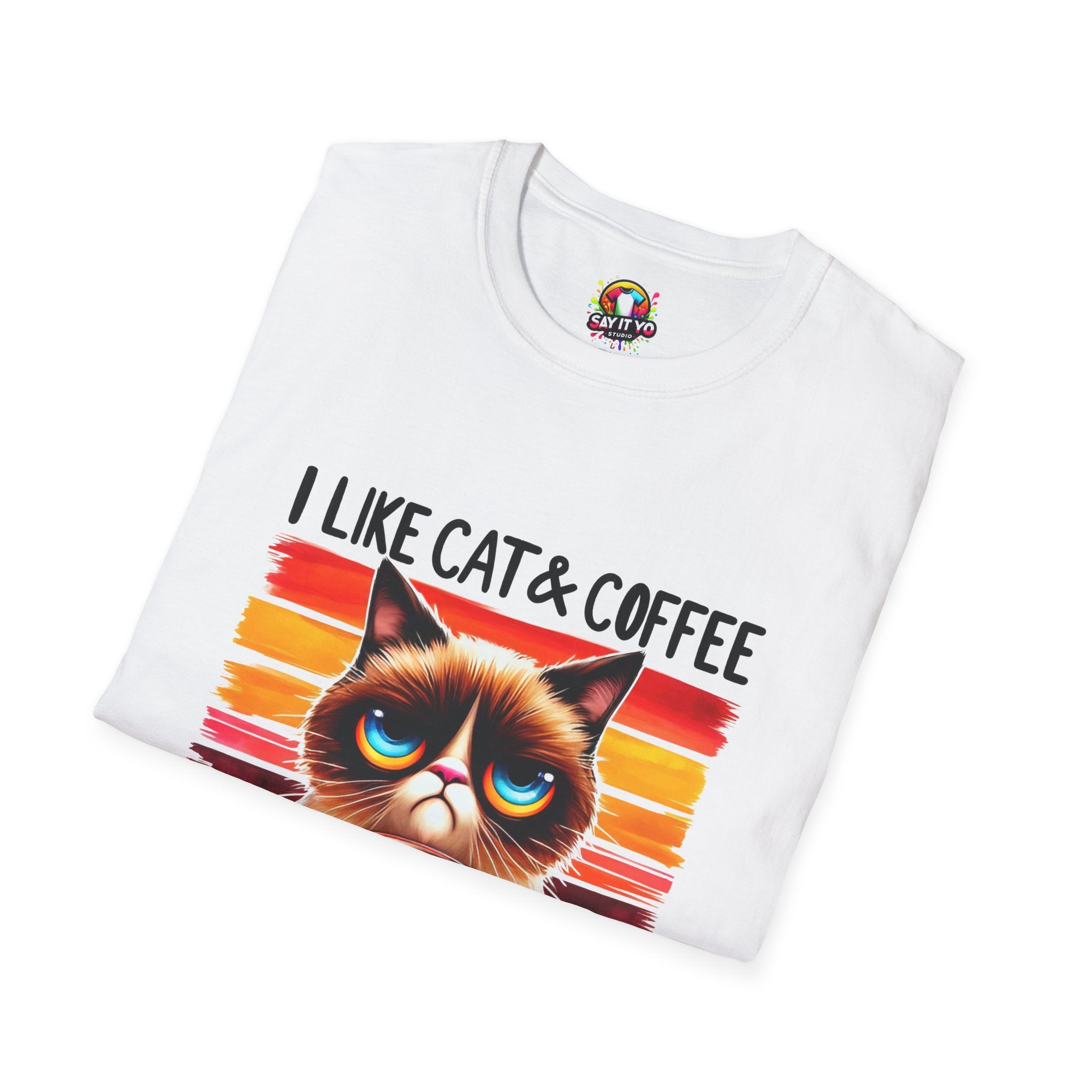 I Like Cat & Coffee Unisex T-Shirt - Fun Graphic Tee for Cat Lovers