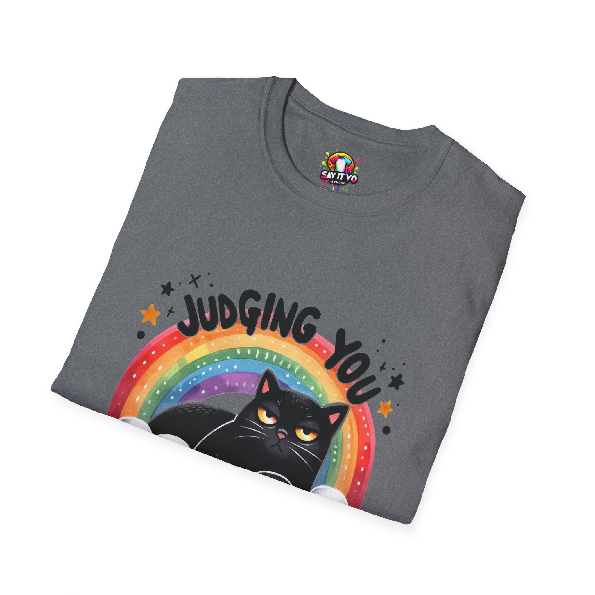 Funny Cat Graphic T-Shirt - "Judging You Silently"