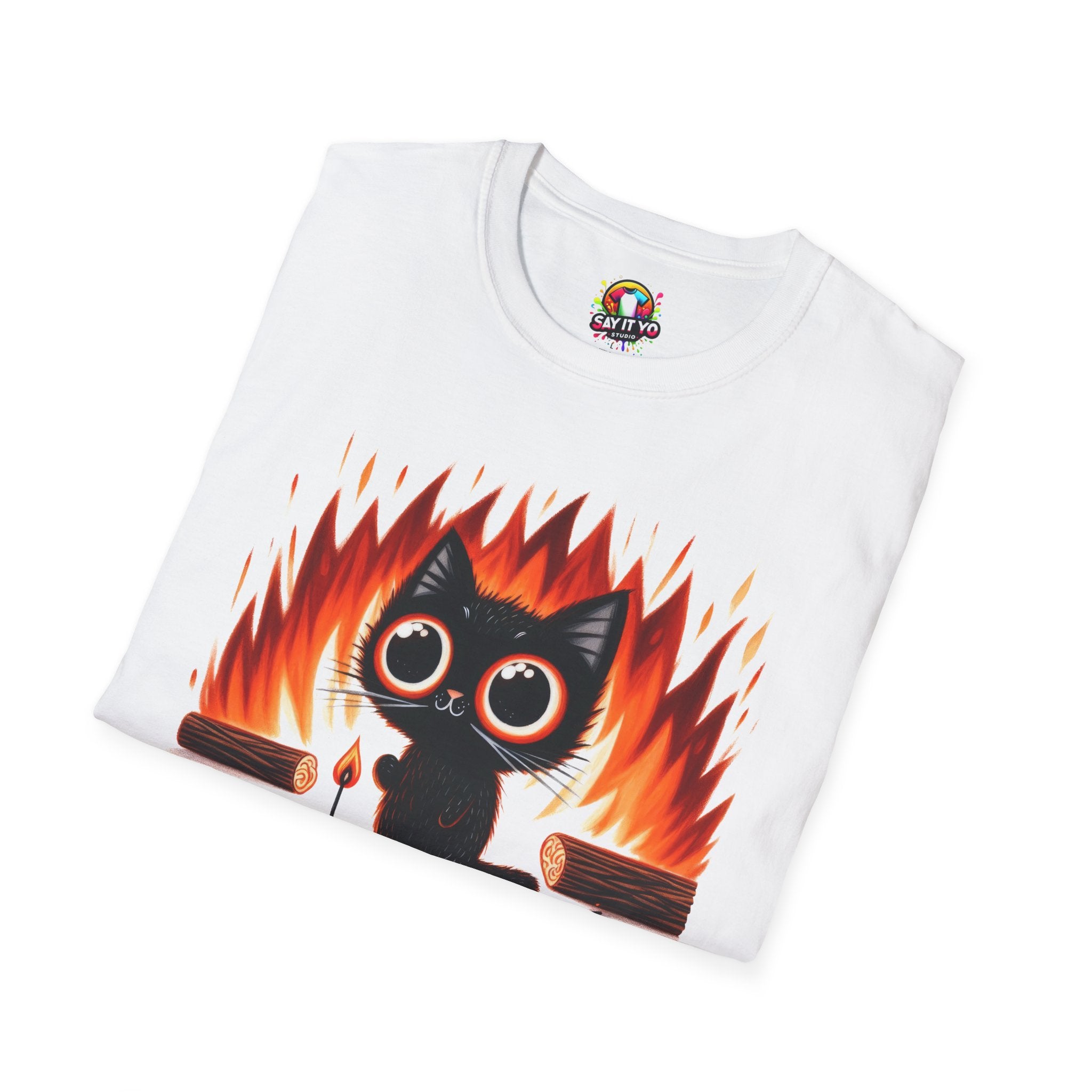 Cute Cat Humor T-Shirt - "Everything is Fine!" Design
