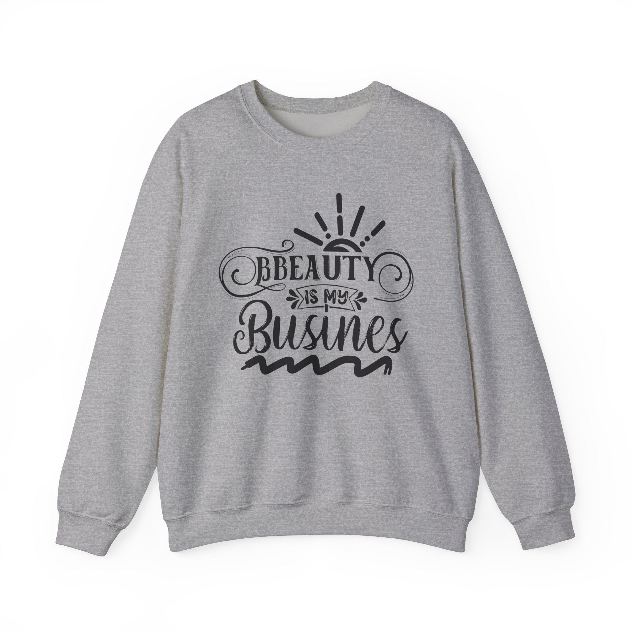 Beauty is my Business Unisex Crewneck Sweatshirt, Comfortable Beauty Crew Sweatshirt, Cozy Polyester Cotton Blend Jumper, Fashionable Ribbed
