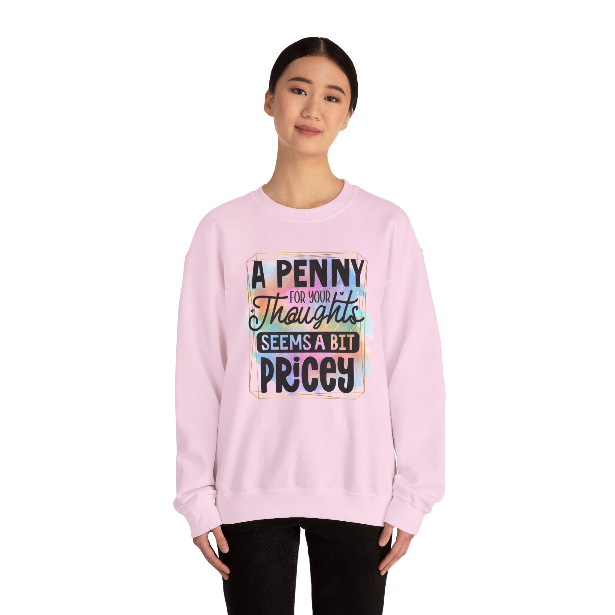 A Penny For Your Thoughts Women Crewneck Sweatshirt, Heavy Blend Sweatshirt, Comfortable Crewneck, Cozy Sweater, Polyester Cotton Blend,