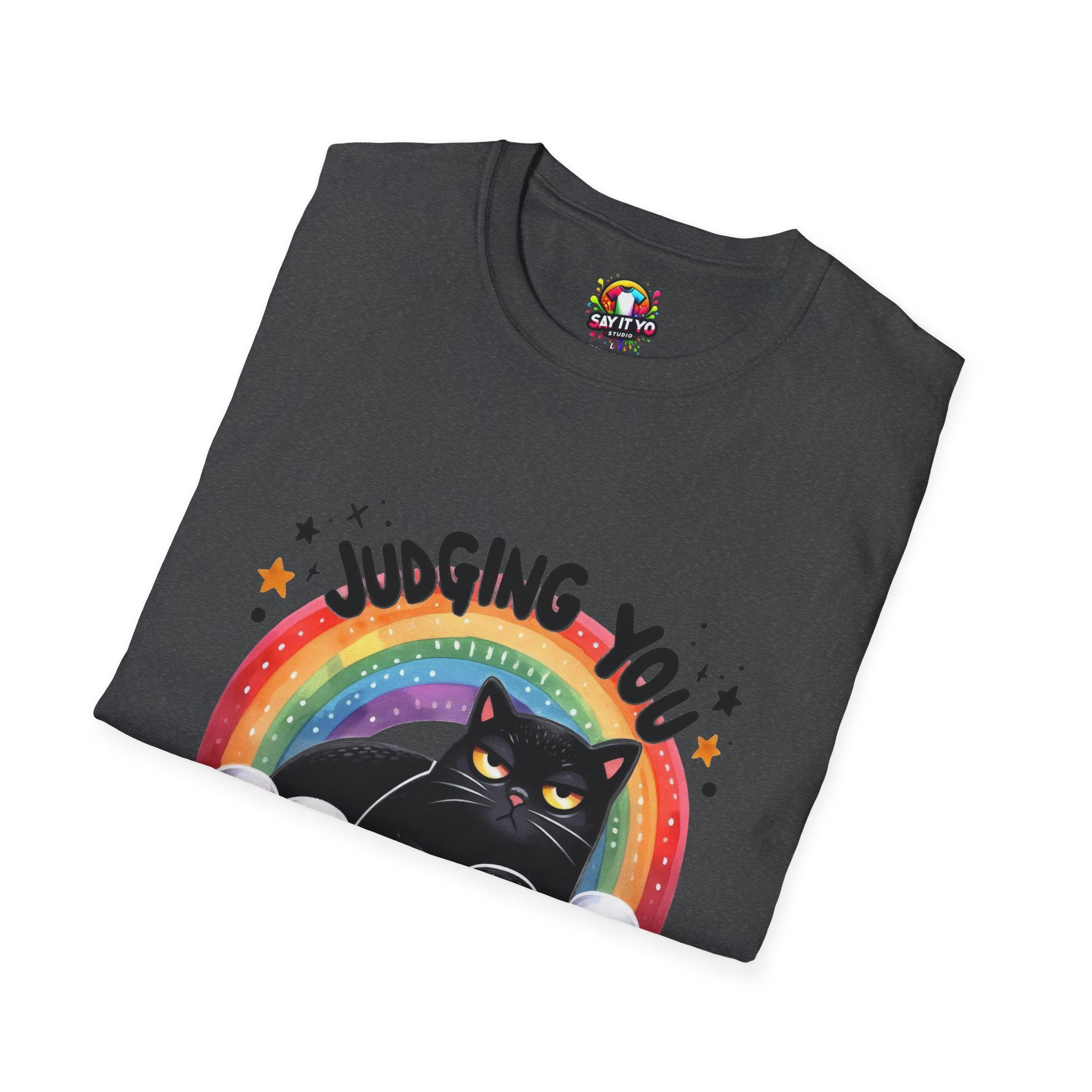 Funny Cat Graphic T-Shirt - "Judging You Silently"