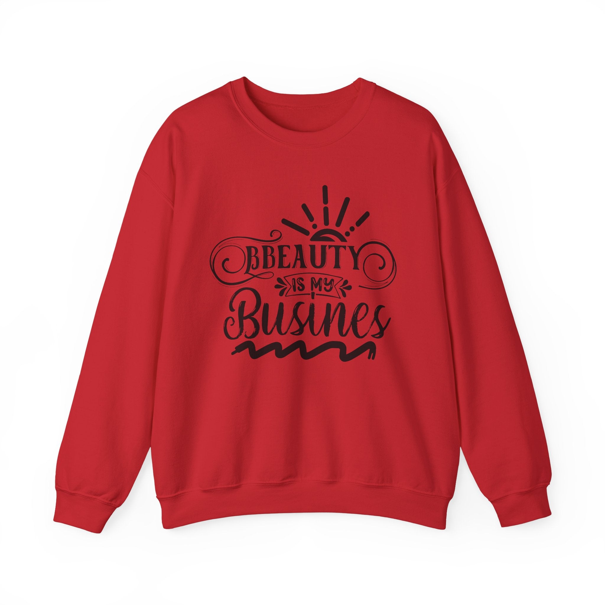 Beauty is my Business Unisex Crewneck Sweatshirt, Comfortable Beauty Crew Sweatshirt, Cozy Polyester Cotton Blend Jumper, Fashionable Ribbed