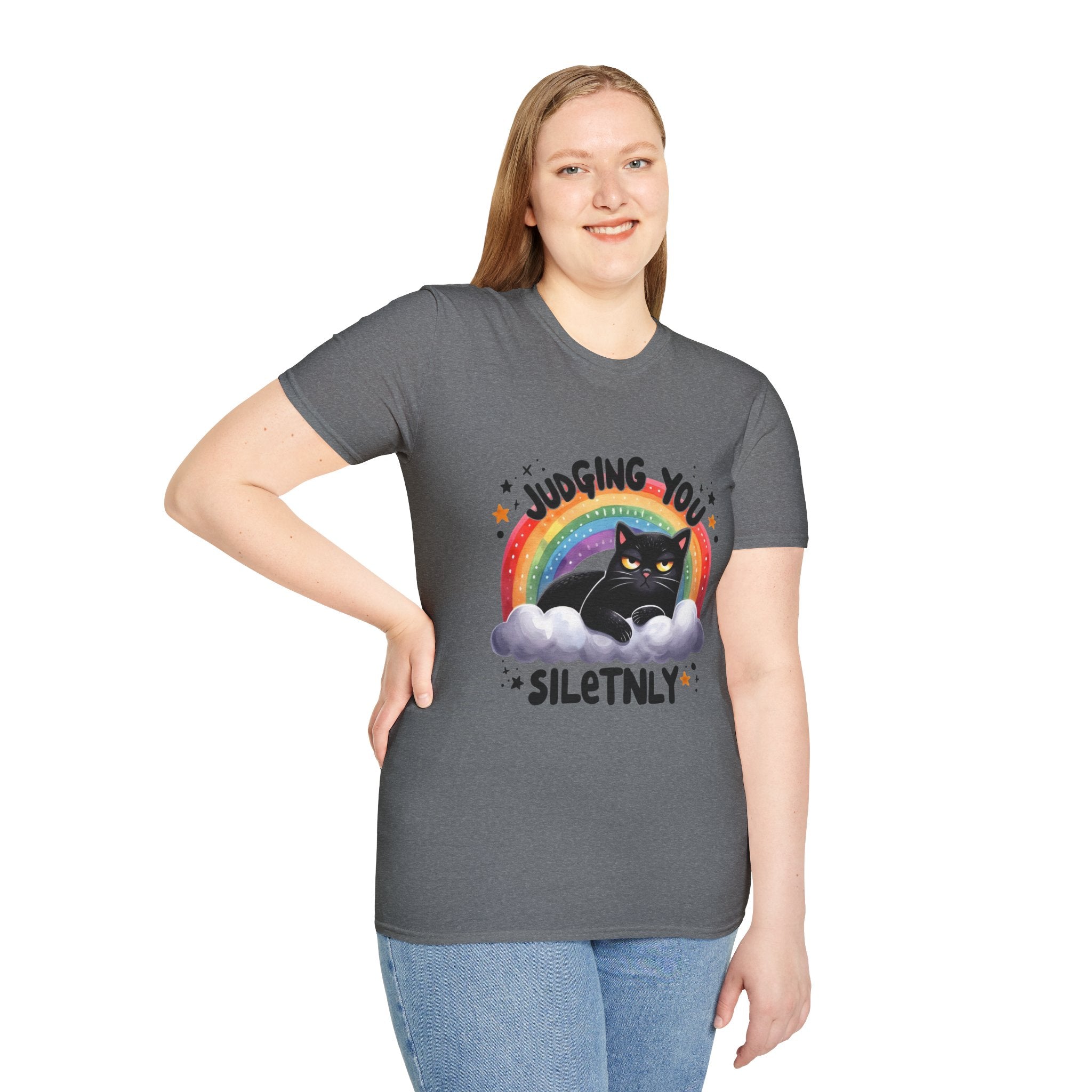 Funny Cat Graphic T-Shirt - "Judging You Silently"
