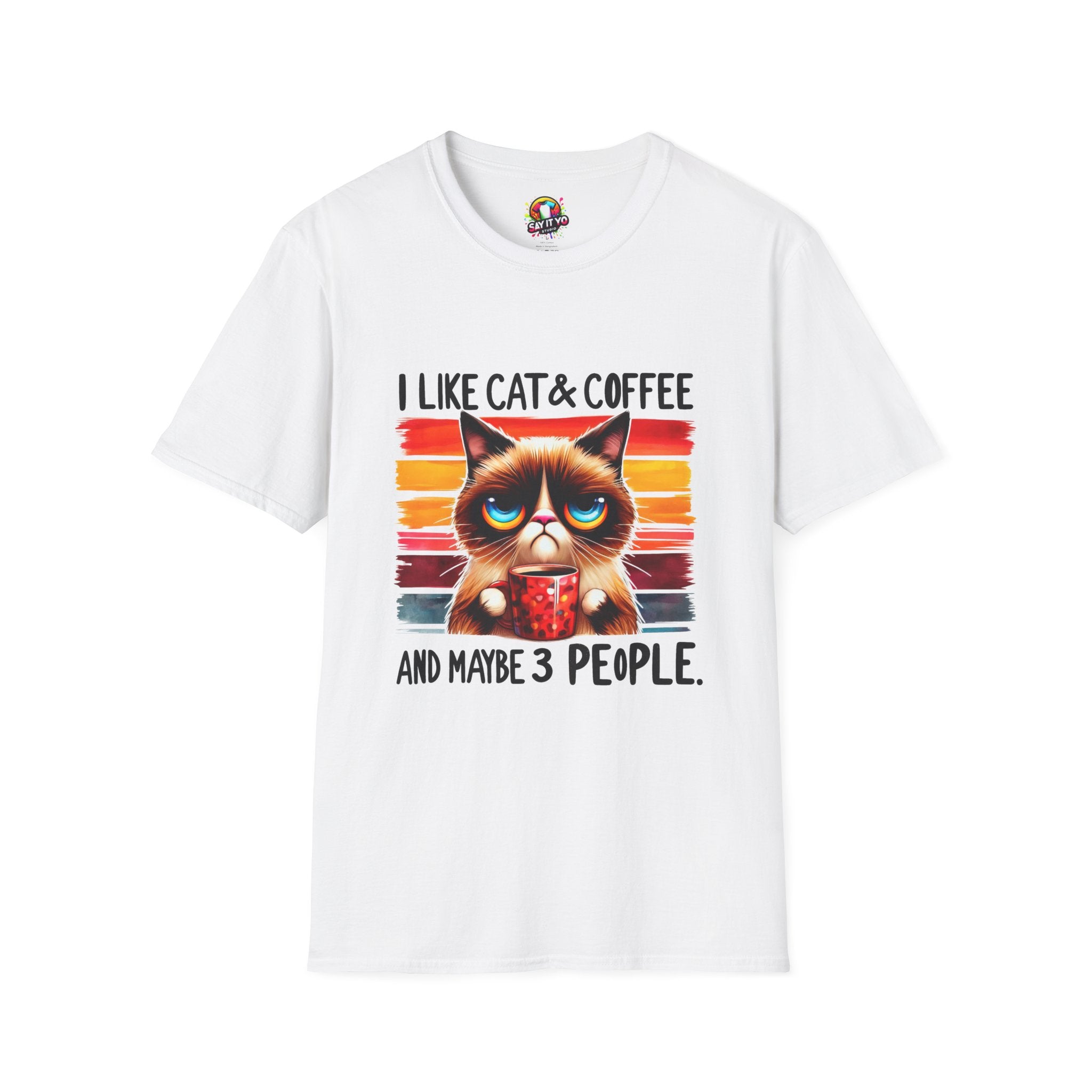 I Like Cat & Coffee Unisex T-Shirt - Fun Graphic Tee for Cat Lovers
