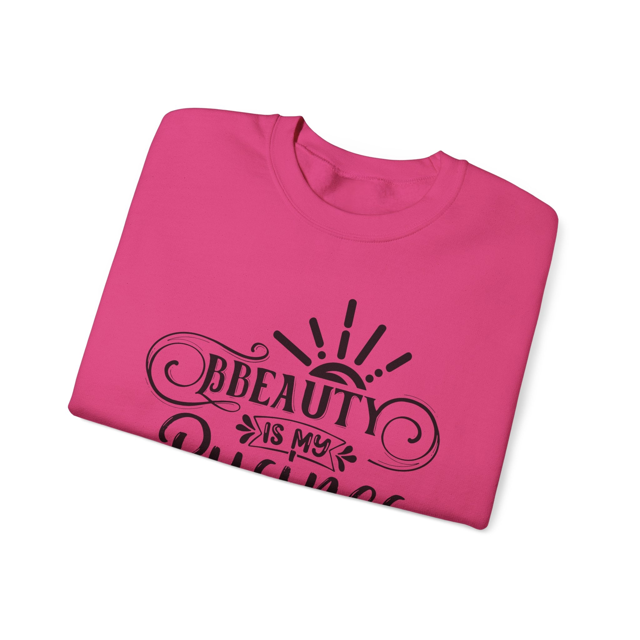 Beauty is my Business Unisex Crewneck Sweatshirt, Comfortable Beauty Crew Sweatshirt, Cozy Polyester Cotton Blend Jumper, Fashionable Ribbed