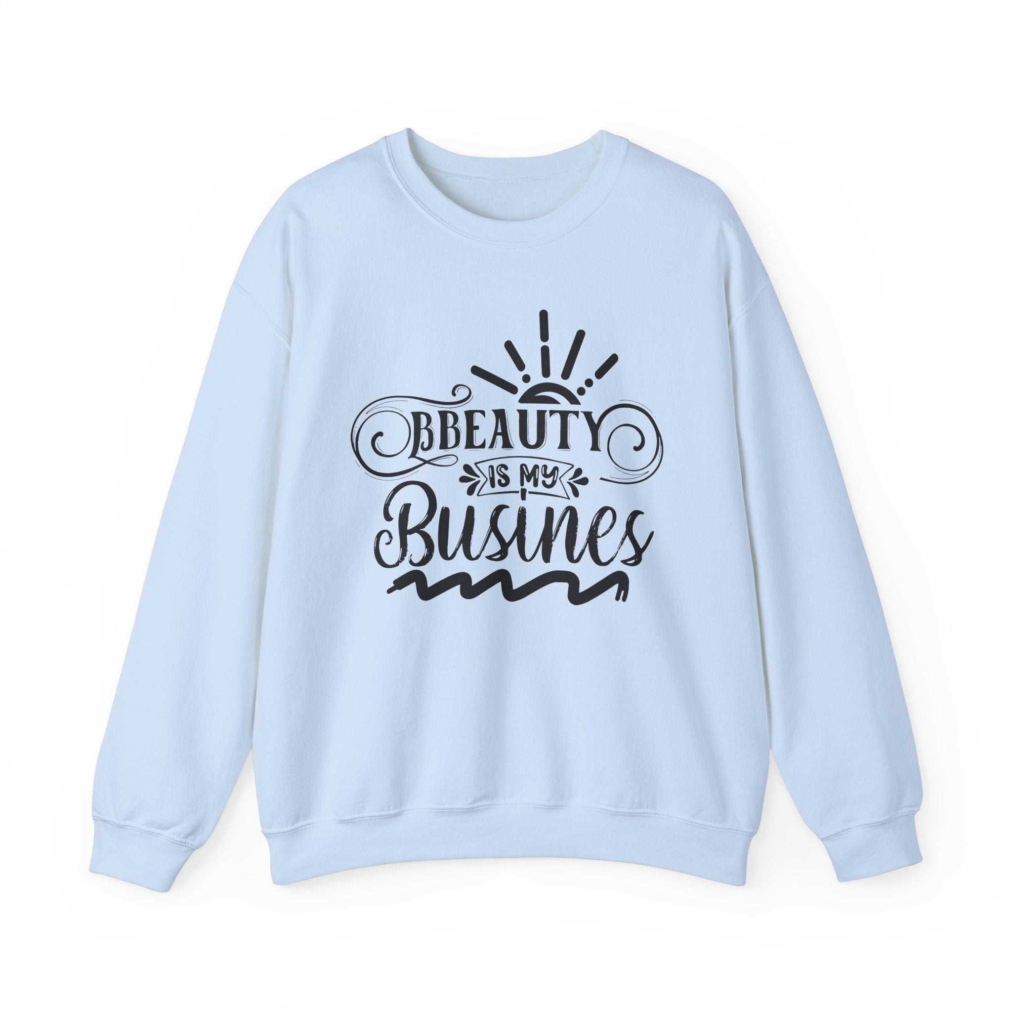 Beauty is my Business Unisex Crewneck Sweatshirt, Comfortable Beauty Crew Sweatshirt, Cozy Polyester Cotton Blend Jumper, Fashionable Ribbed