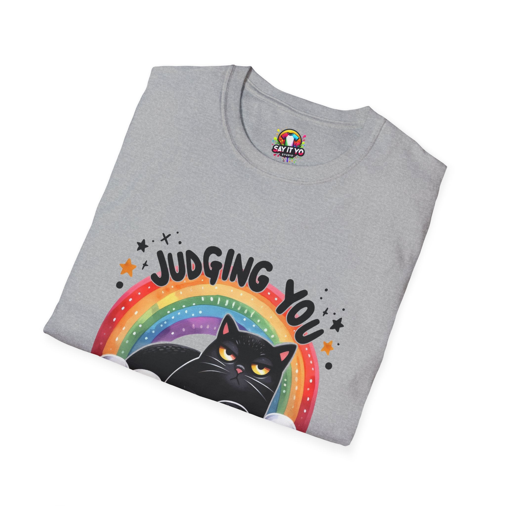 Funny Cat Graphic T-Shirt - "Judging You Silently"