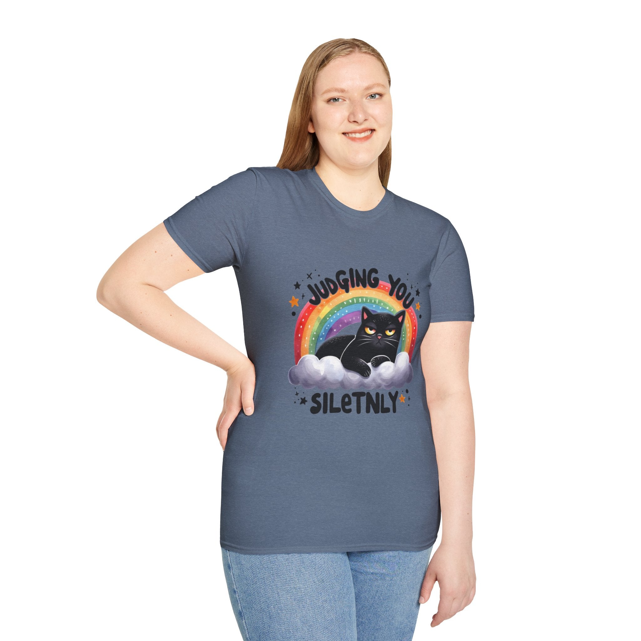 Funny Cat Graphic T-Shirt - "Judging You Silently"