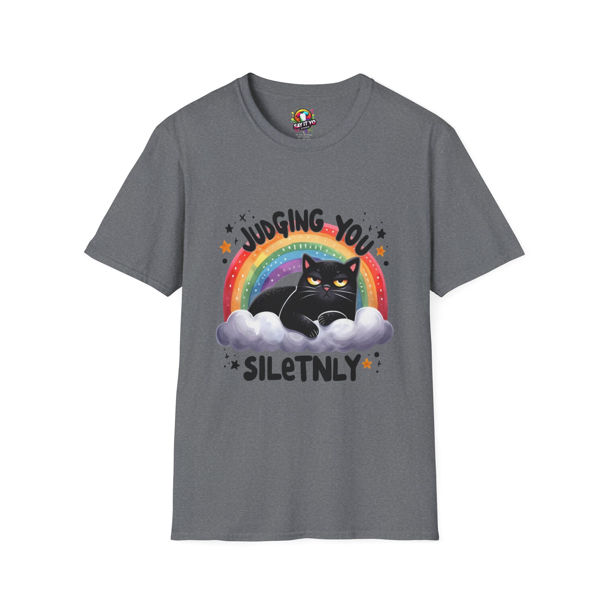 Funny Cat Graphic T-Shirt - "Judging You Silently"