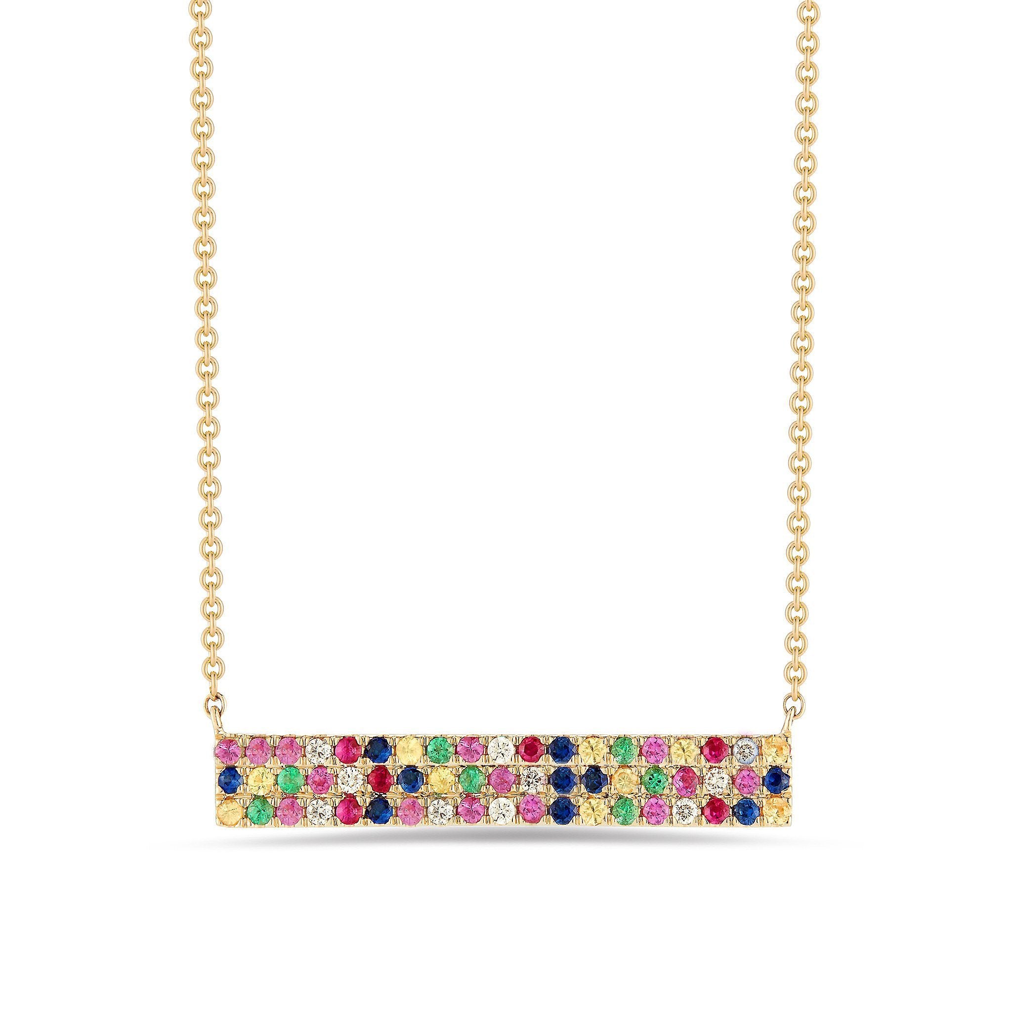 Rainbow Elements Pendant Necklaces in 14K Gold (Multiple Options)