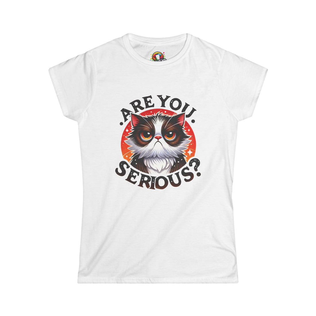 Are You Serious? Women’s Softstyle Tee - Funny Cat Graphic Shirt