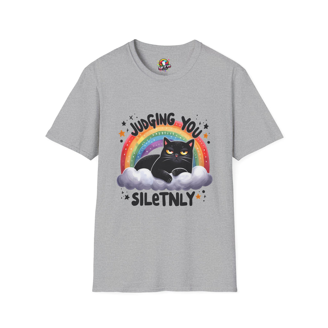 Funny Cat Graphic T-Shirt - &quot;Judging You Silently&quot;