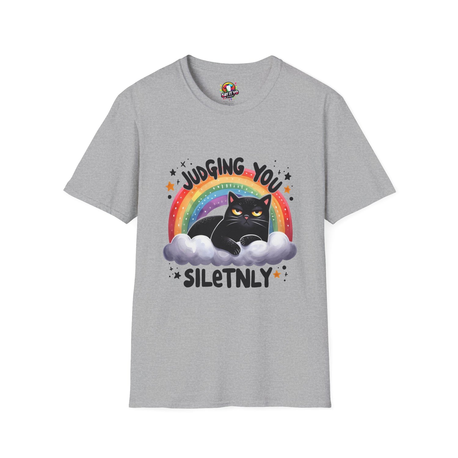 Funny Cat Graphic T-Shirt - &quot;Judging You Silently&quot;