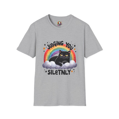 Funny Cat Graphic T-Shirt - &quot;Judging You Silently&quot;