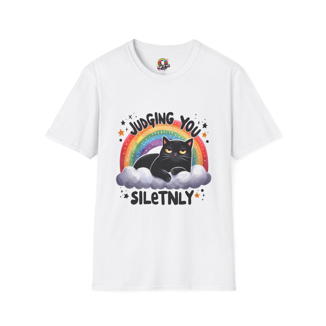 Funny Cat Graphic T-Shirt - &quot;Judging You Silently&quot;