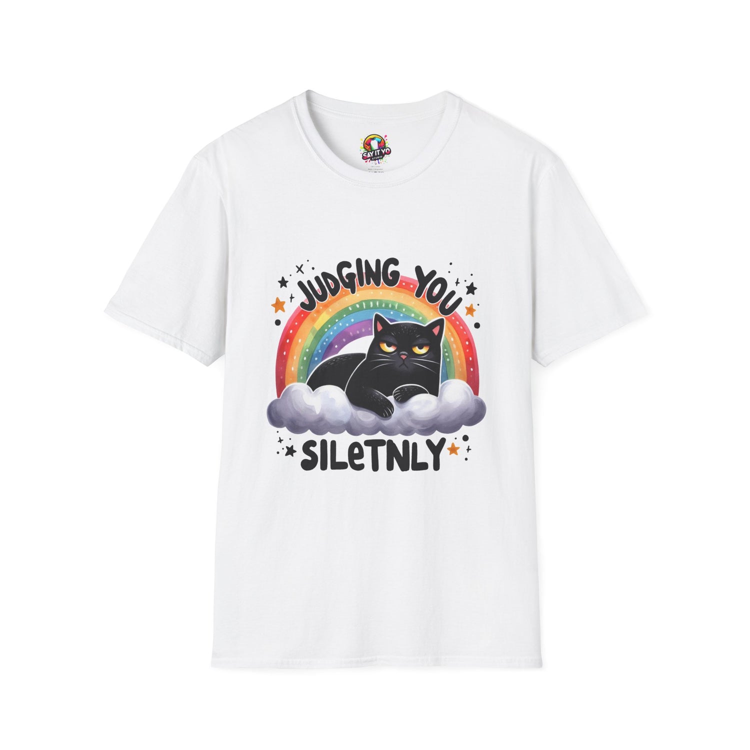 Funny Cat Graphic T-Shirt - &quot;Judging You Silently&quot;