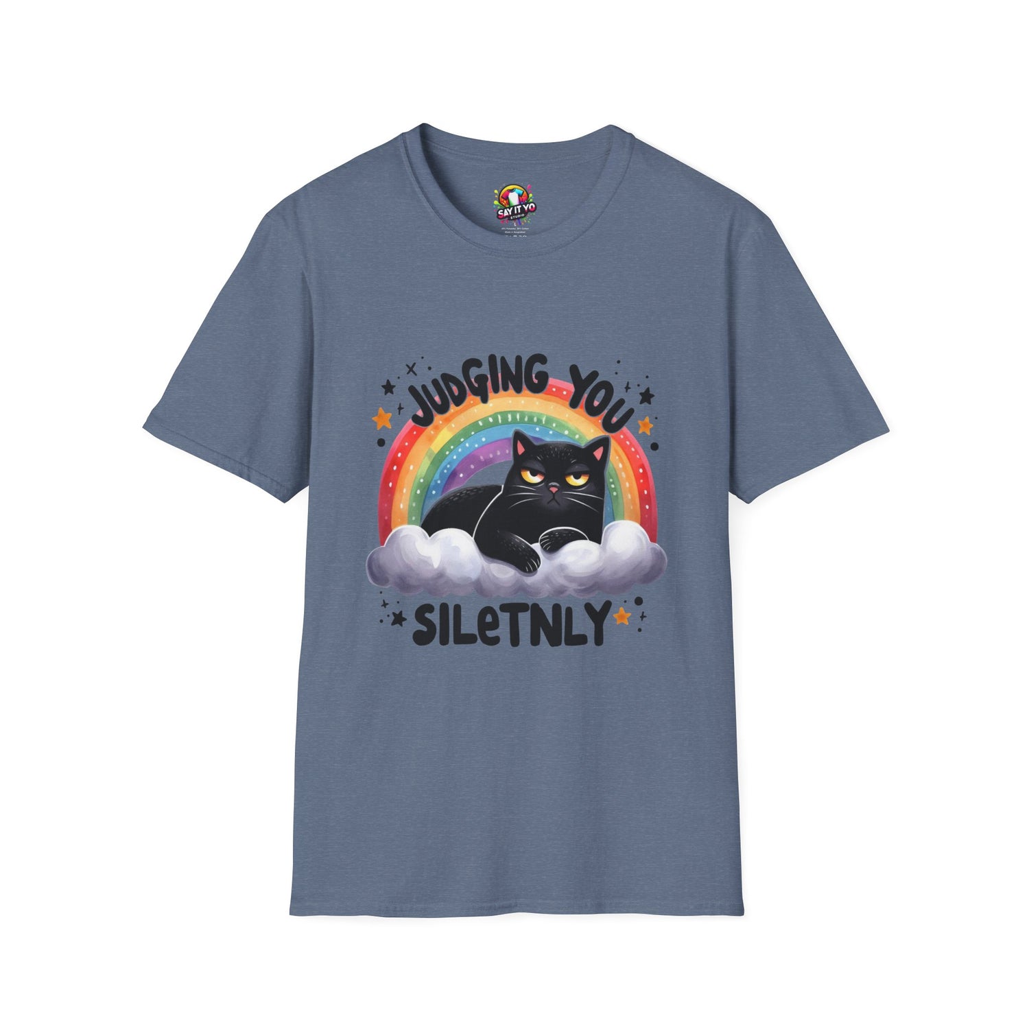 Funny Cat Graphic T-Shirt - &quot;Judging You Silently&quot;