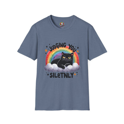 Funny Cat Graphic T-Shirt - &quot;Judging You Silently&quot;
