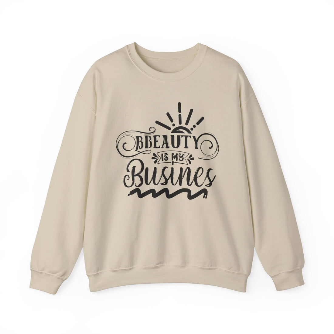 Beauty is my Business Unisex Crewneck Sweatshirt, Comfortable Beauty Crew Sweatshirt, Cozy Polyester Cotton Blend Jumper, Fashionable Ribbed