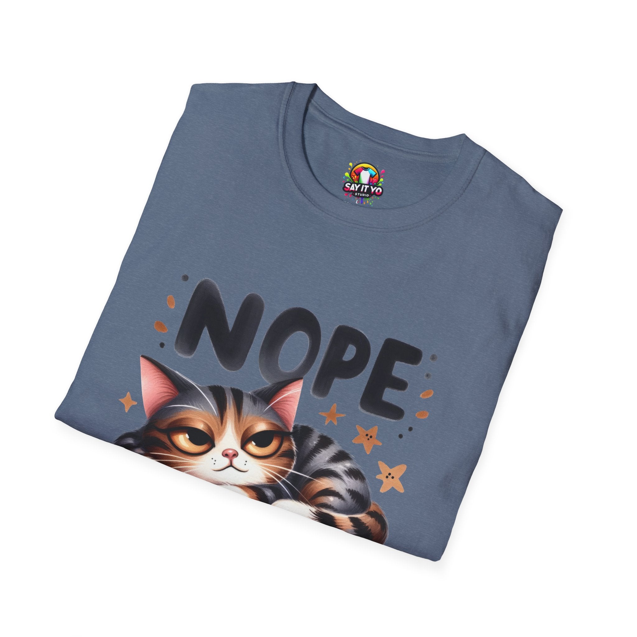Funny Cat T-Shirt - &quot;NOPE NOT TODAY&quot; Unisex Softstyle Tee