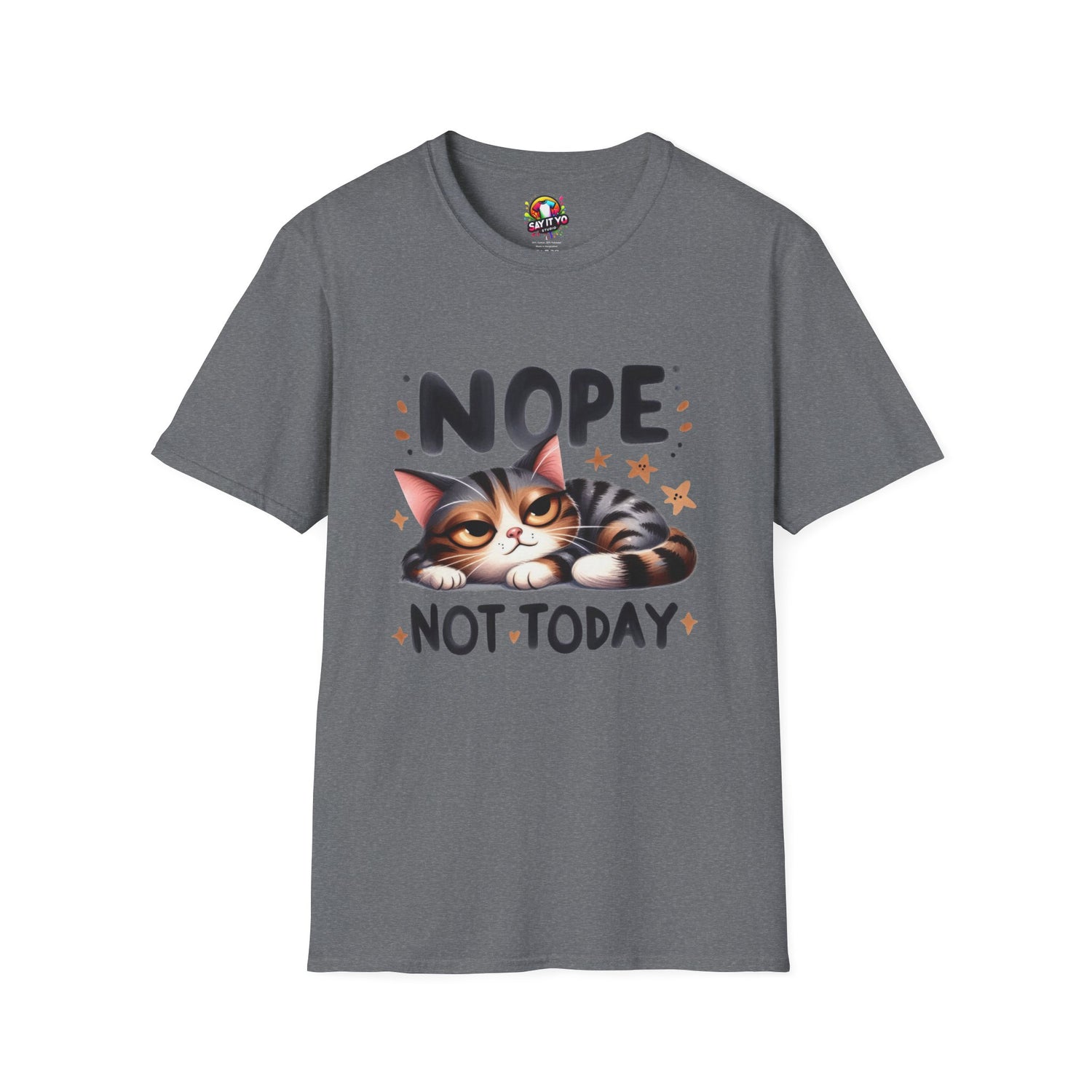 Funny Cat T-Shirt - &quot;NOPE NOT TODAY&quot; Unisex Softstyle Tee