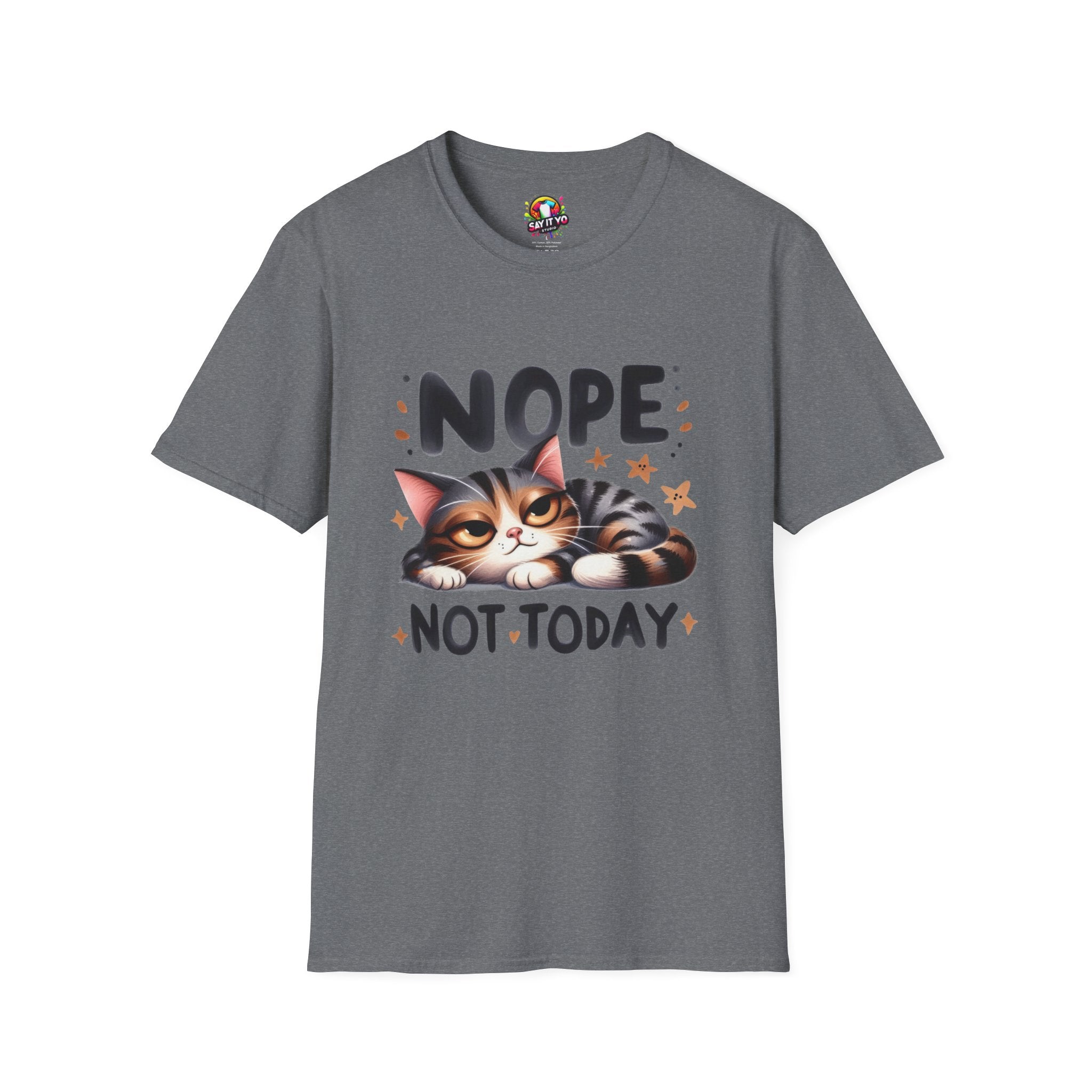 Funny Cat T-Shirt - &quot;NOPE NOT TODAY&quot; Unisex Softstyle Tee