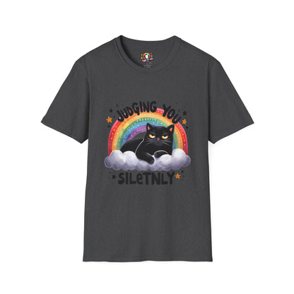 Funny Cat Graphic T-Shirt - &quot;Judging You Silently&quot;