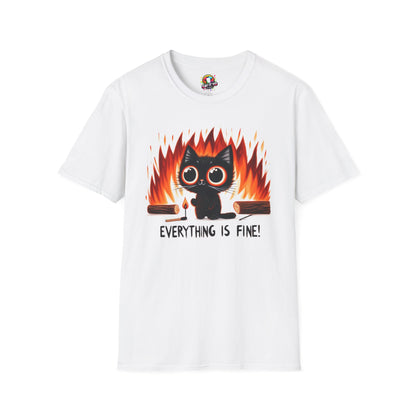 Cute Cat Humor T-Shirt - &quot;Everything is Fine!&quot; Design