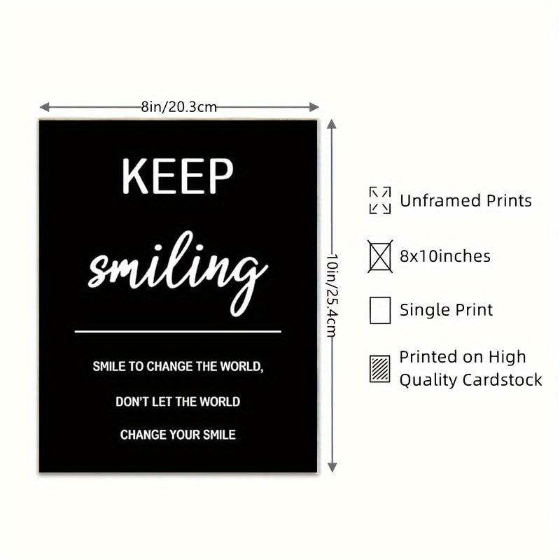 6pcs Inspirational Office Wall Art Motivational Wall Decor Quotes Wall Art for Living Room Encouraging Posters for Bedroom Sayings for Wall Decor, 8x10in Unframed, Perfect for Room Decor