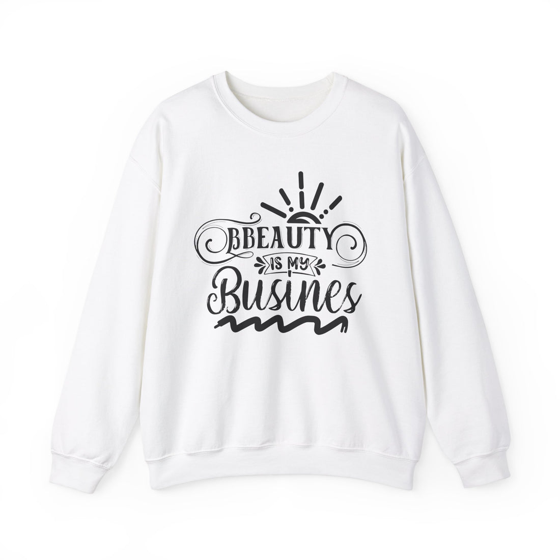 Beauty is my Business Unisex Crewneck Sweatshirt, Comfortable Beauty Crew Sweatshirt, Cozy Polyester Cotton Blend Jumper, Fashionable Ribbed