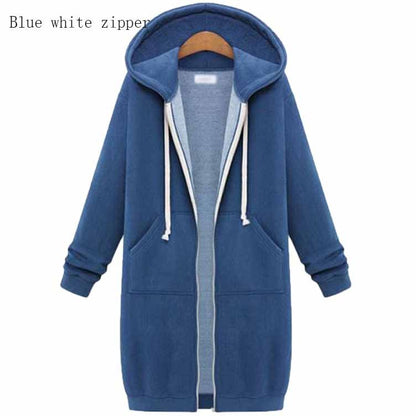 Hooded Long Sleeve Sweater Fleece Jacket for Women