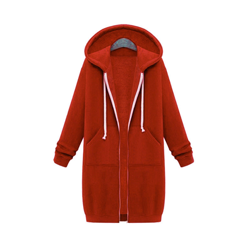 Hooded Long Sleeve Sweater Fleece Jacket for Women