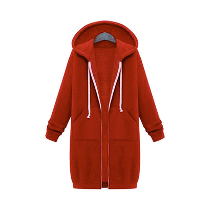 Hooded Long Sleeve Sweater Fleece Jacket for Women