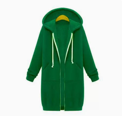 Hooded Long Sleeve Sweater Fleece Jacket for Women