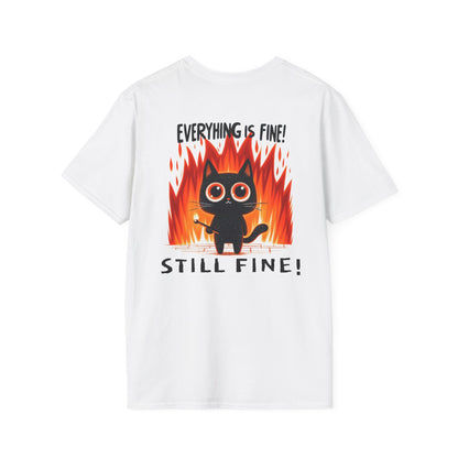 Cute Cat Humor T-Shirt - &quot;Everything is Fine!&quot; Design