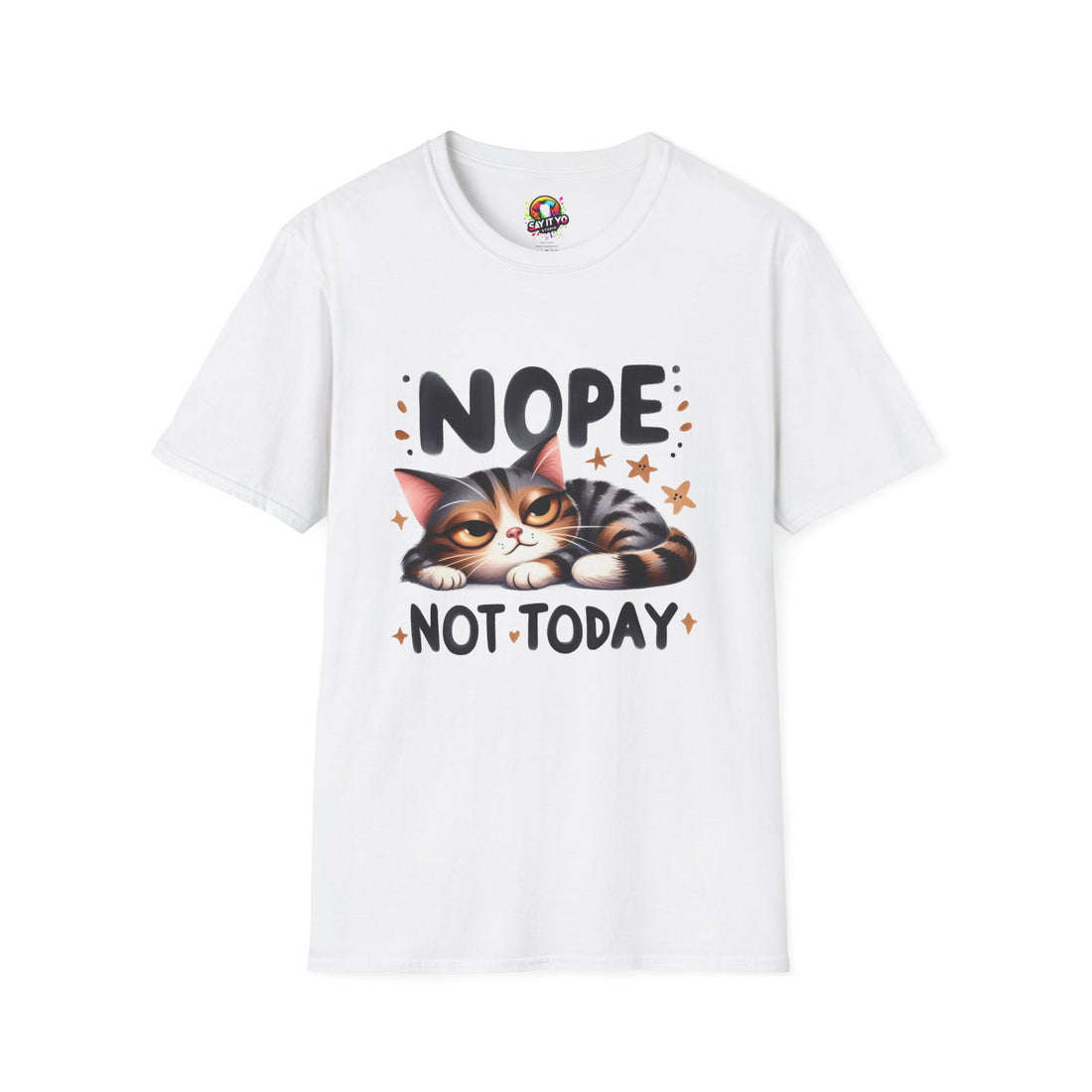 Funny Cat T-Shirt - &quot;NOPE NOT TODAY&quot; Unisex Softstyle Tee