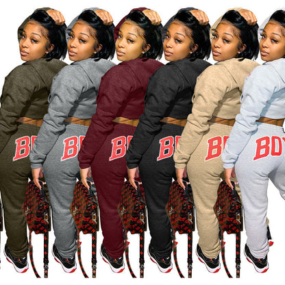 Solid color sweatshirt sports letter suit (Body)