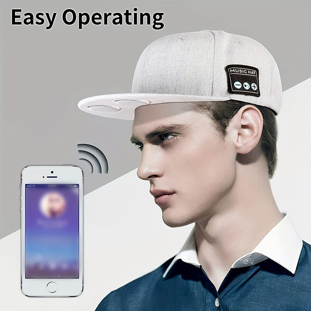 Music Hat, Outdoor Headset Hat, Wireless Headphone Cap With Speaker, Sports Audio Earphones Hat For Outdoor Running Cycling Climbing, Smart Headphone Hat For Women &amp; Men, Gym Accessories