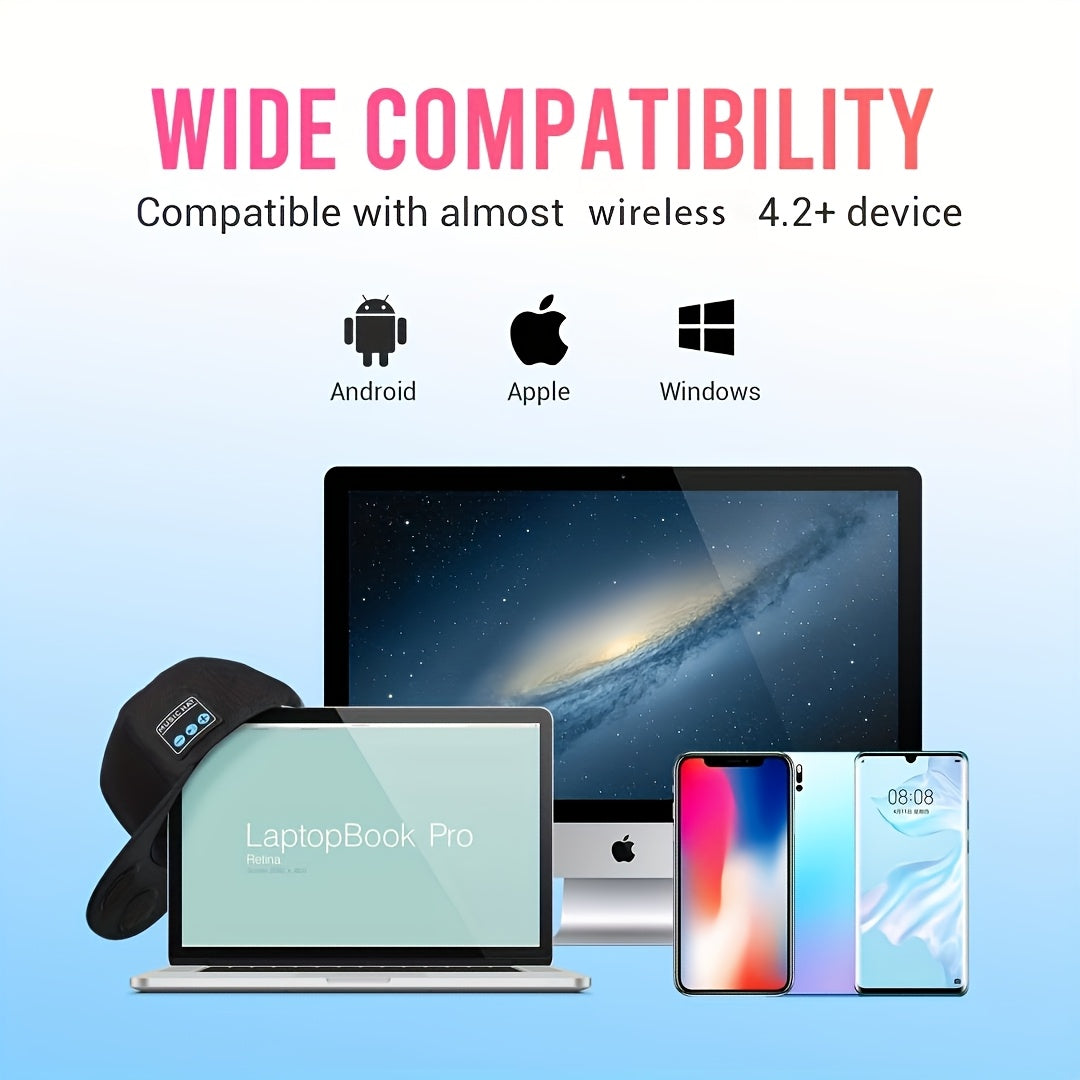 Music Hat, Outdoor Headset Hat, Wireless Headphone Cap With Speaker, Sports Audio Earphones Hat For Outdoor Running Cycling Climbing, Smart Headphone Hat For Women &amp; Men, Gym Accessories