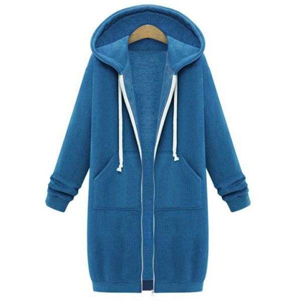 Hooded Long Sleeve Sweater Fleece Jacket for Women